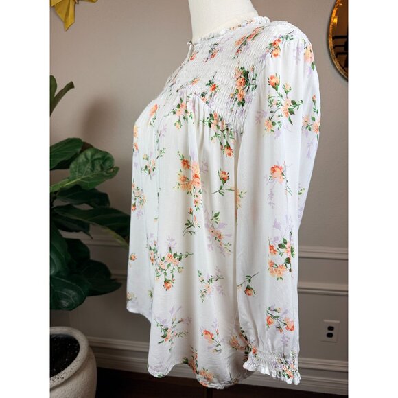 Cynthia Rowley, Long-sleeve floral peasant blouse, Medium - Picture 11 of 12
